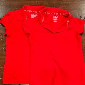 Lot of 2 . Cat & Jack Red Polo Shirts